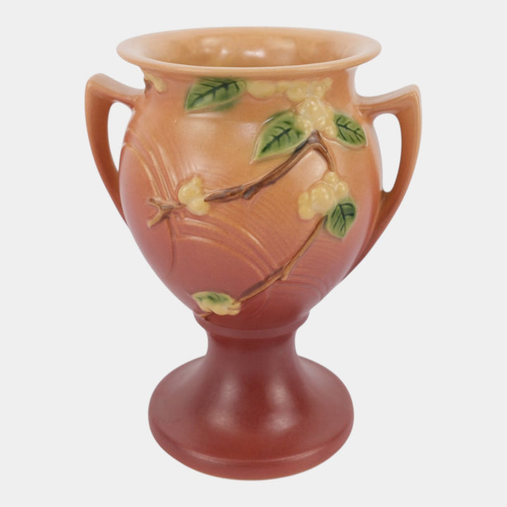 Roseville Snowberry Pink Vintage Art Pottery Ceramic Urn 1UR-8