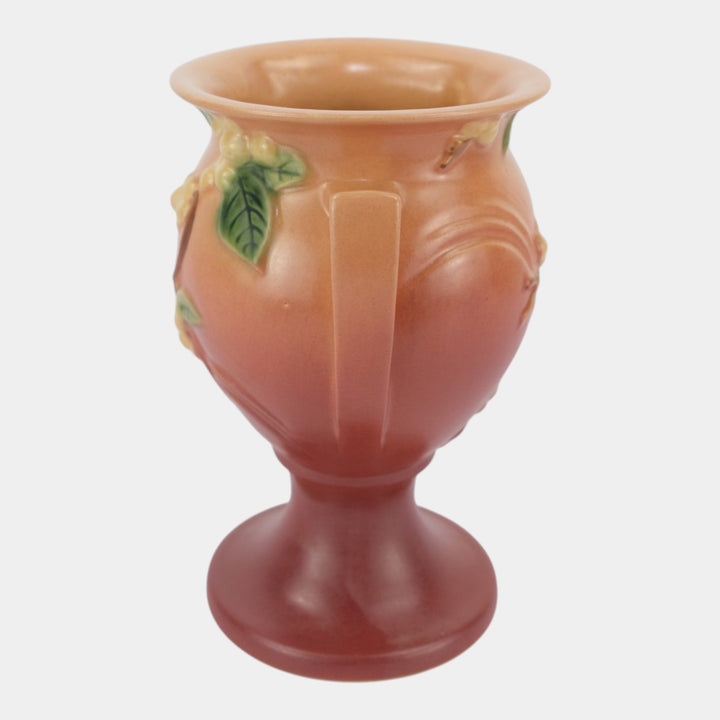 Roseville Snowberry Pink Vintage Art Pottery Ceramic Urn 1UR-8