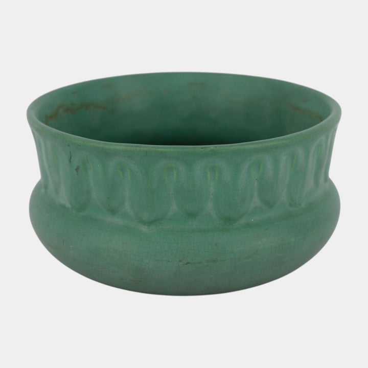 Cambridge Ohio Vintage Arts And Crafts Pottery Matte Green Ceramic Bowl