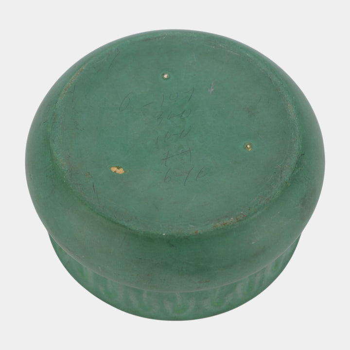Cambridge Ohio Vintage Arts And Crafts Pottery Matte Green Ceramic Bowl