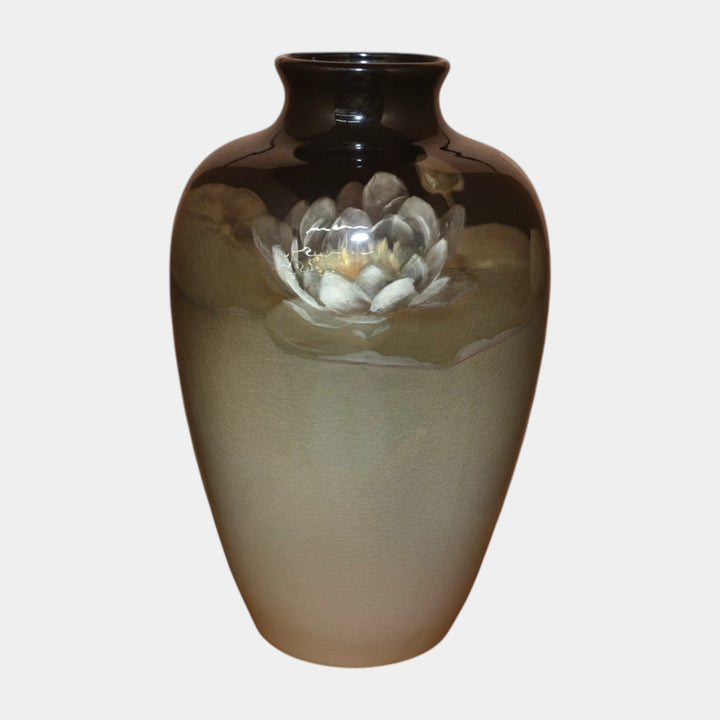 Weller Eocean 1898-1918 Antique Art Pottery Hand Painted Water Lily Vase Burgess