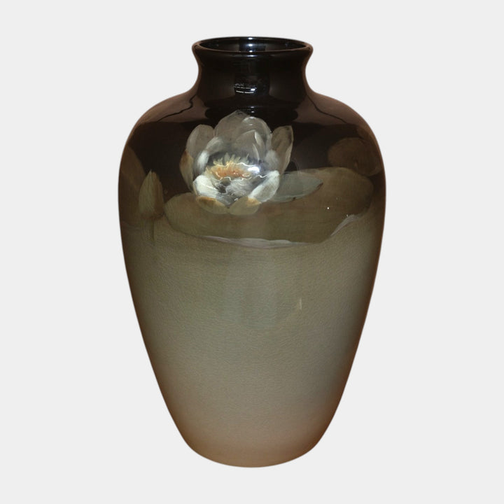 Weller Eocean 1898-1918 Antique Art Pottery Hand Painted Water Lily Vase Burgess