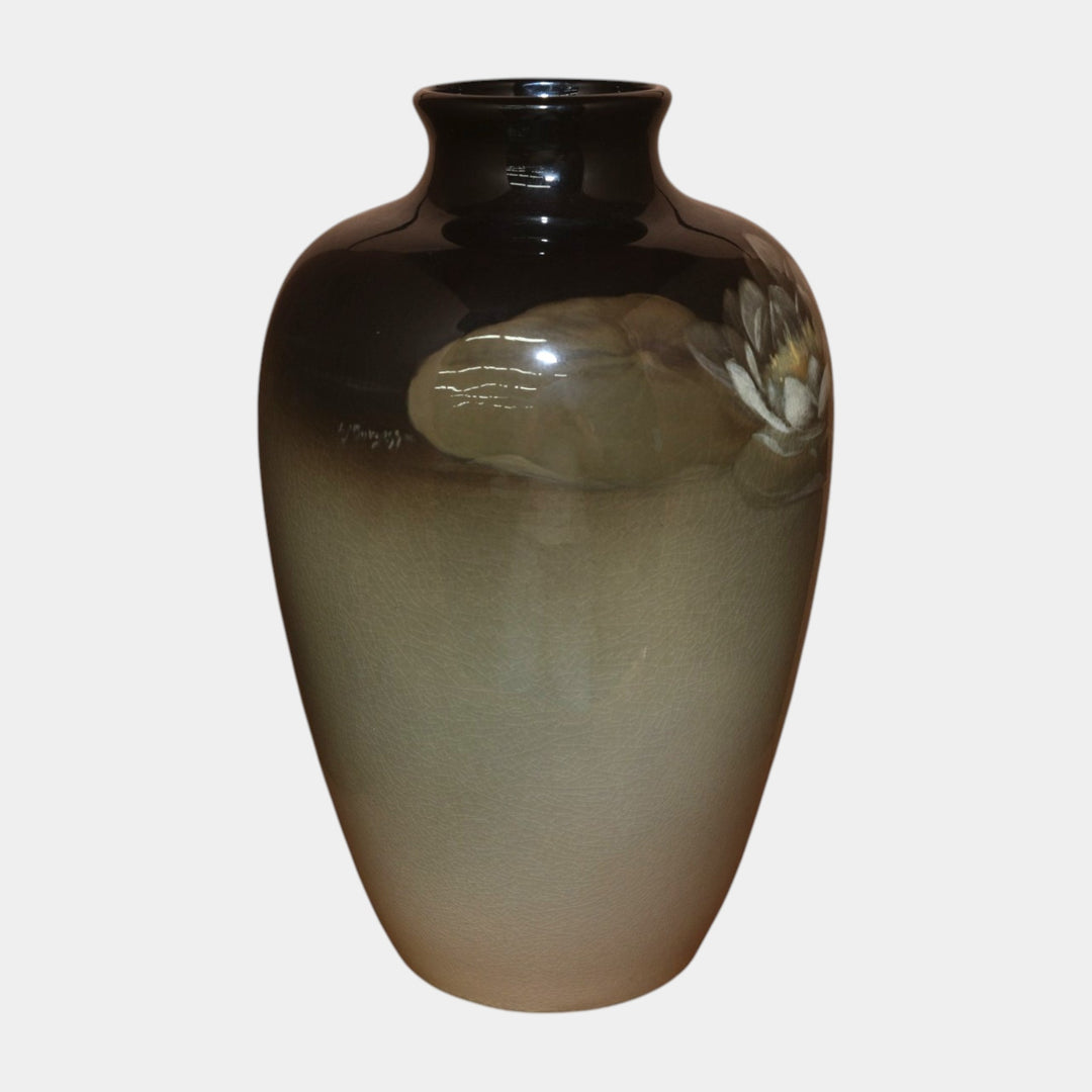 Weller Eocean 1898-1918 Antique Art Pottery Hand Painted Water Lily Vase Burgess