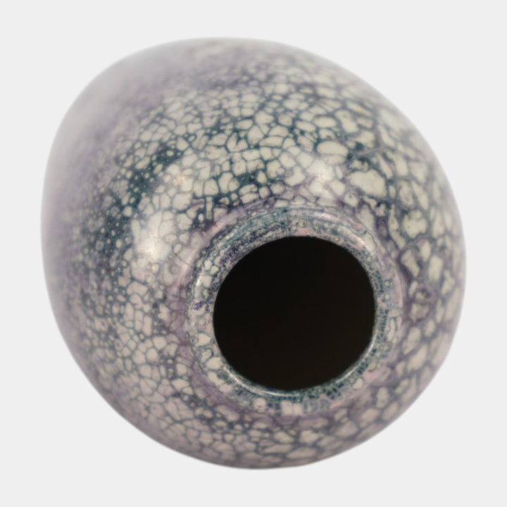 Weller Lustre Cloudburst 1921 Art Pottery Purple White Crackle Ceramic Vase