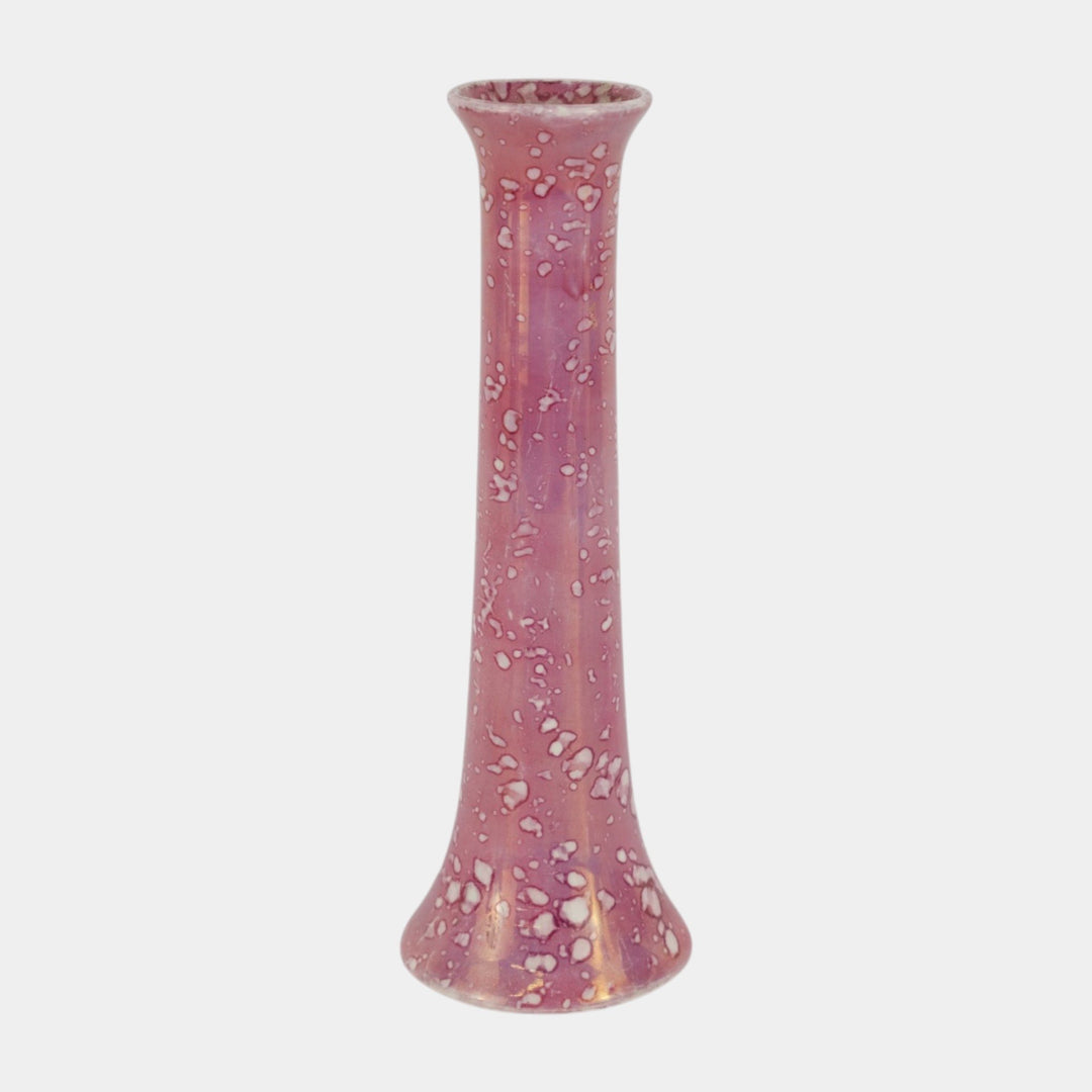 Weller Lustre Cloudburst 1920 Vintage Art Deco Pottery Pink Ceramic Bud Vase