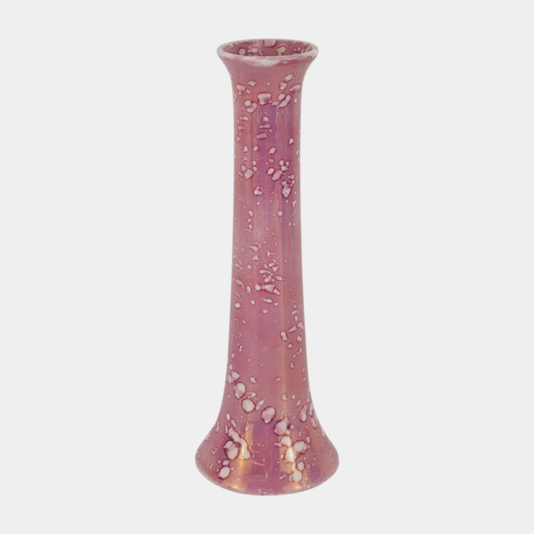 Weller Lustre Cloudburst 1920 Vintage Art Deco Pottery Pink Ceramic Bud Vase