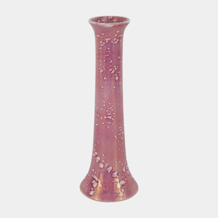 Weller Lustre Cloudburst 1920 Vintage Art Deco Pottery Pink Ceramic Bud Vase