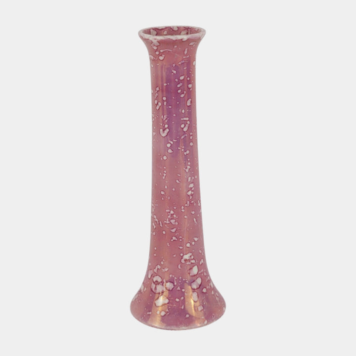 Weller Lustre Cloudburst 1920 Vintage Art Deco Pottery Pink Ceramic Bud Vase