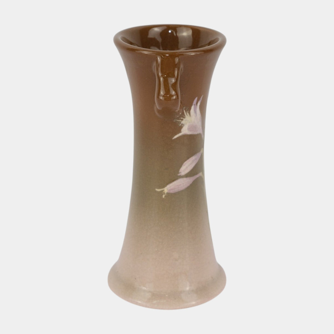 Owens Lotus Early 1900s Art Pottery Gray Hand Painted Floral Vase Chilcote