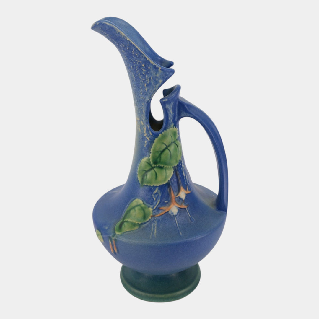 Roseville Fuchsia Blue 1938 Vintage Art Pottery Ceramic Ewer 902-10