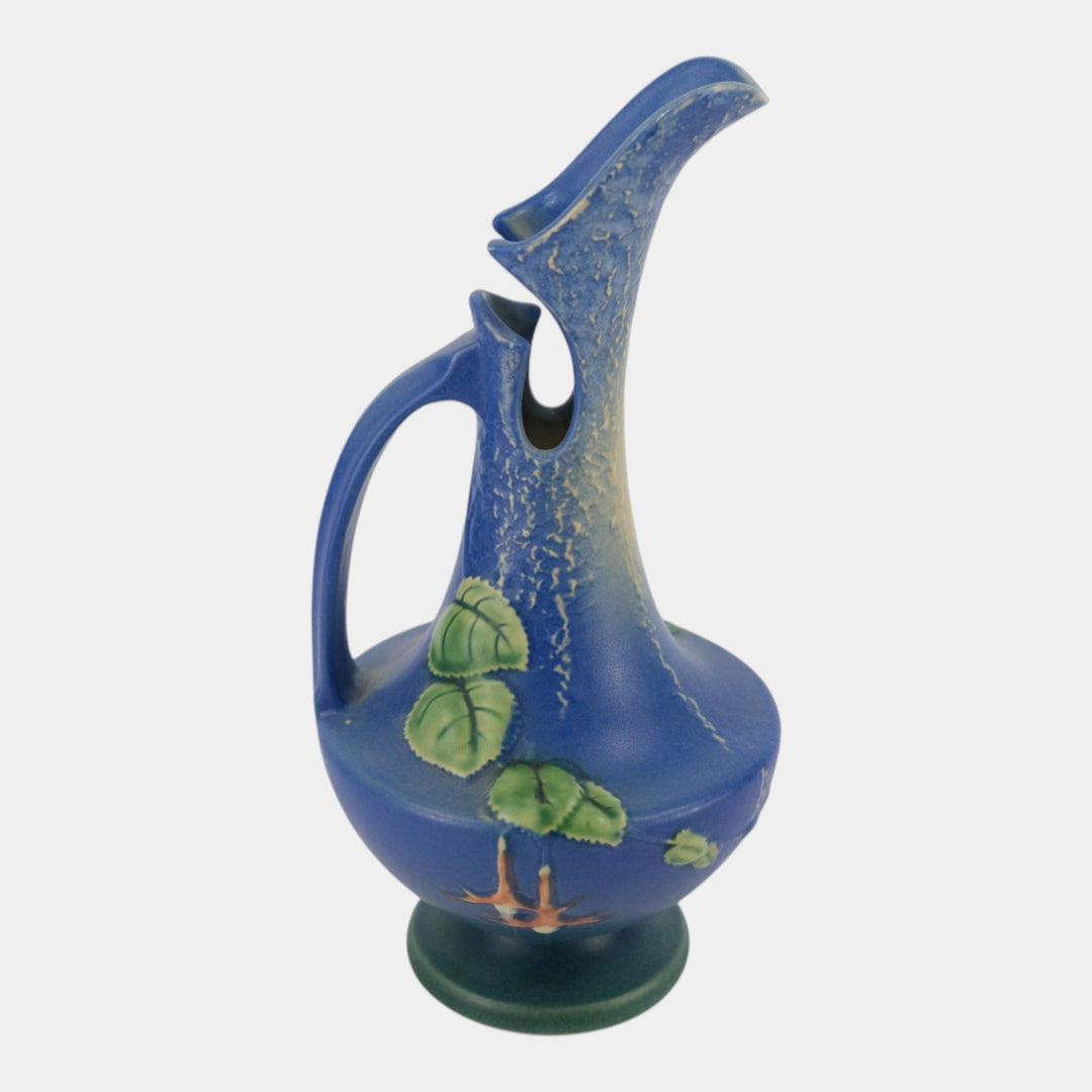 Roseville Fuchsia Blue 1938 Vintage Art Pottery Ceramic Ewer 902-10