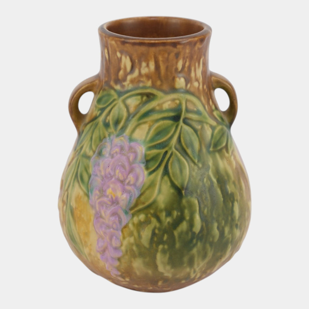 Roseville Wisteria Tan 1933 Vintage Arts And Crafts Pottery Ceramic Vase 631-6