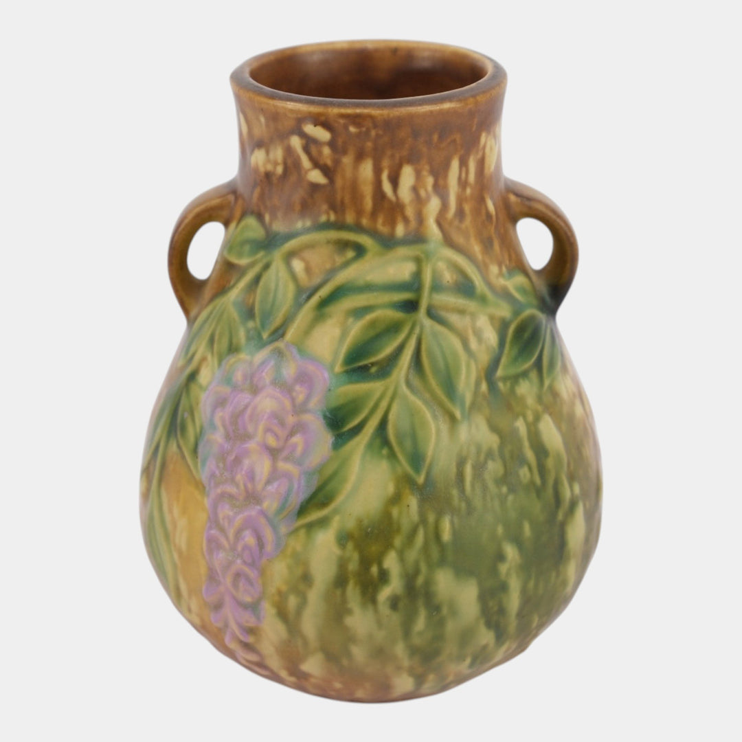 Roseville Wisteria Tan 1933 Vintage Arts And Crafts Pottery Ceramic Vase 631-6