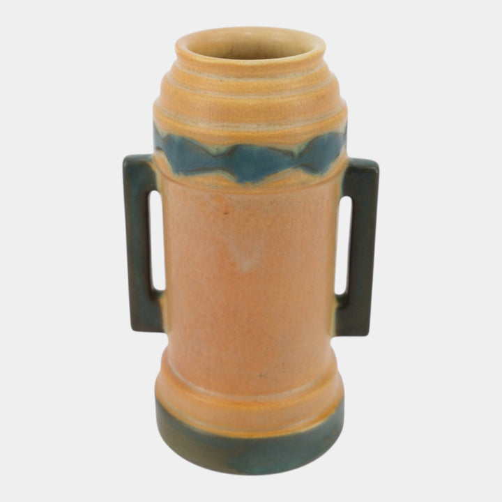 Roseville Futura Tan 1928 Vintage Art Deco Pottery Ceramic Beer Mug Vase 381-6