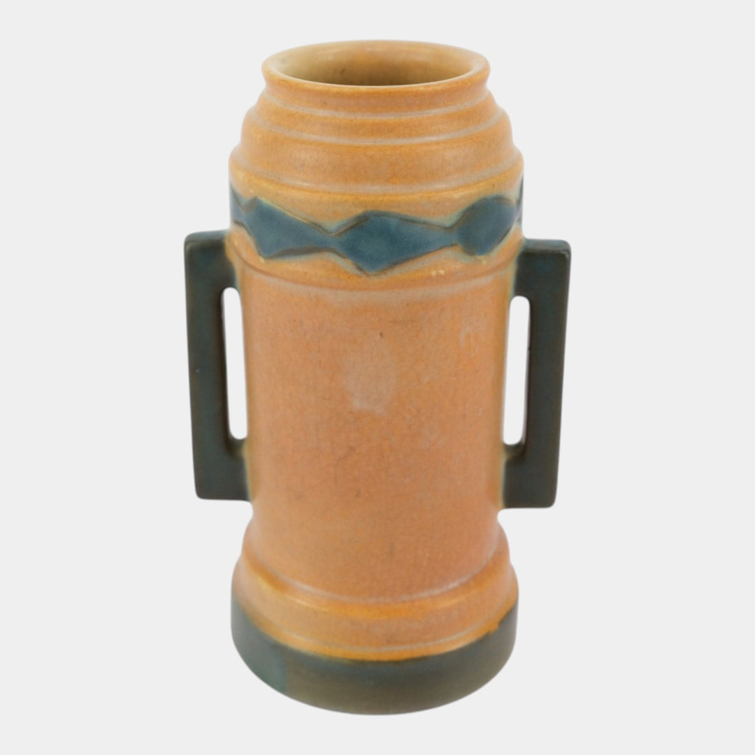 Roseville Futura Tan 1928 Vintage Art Deco Pottery Ceramic Beer Mug Vase 381-6