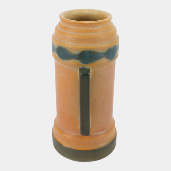 Roseville Futura Tan 1928 Vintage Art Deco Pottery Ceramic Beer Mug Vase 381-6