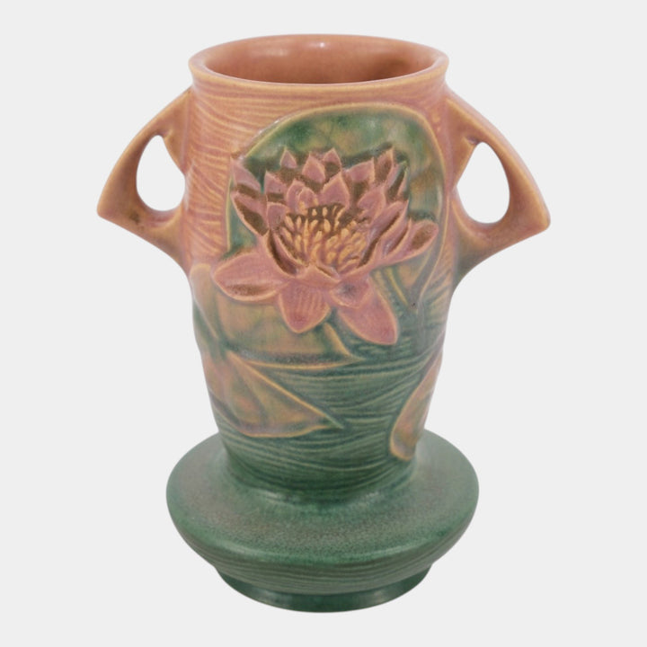 Roseville Water Lily Pink 1943 Mid Century Modern Pottery Ceramic Vase 75-7