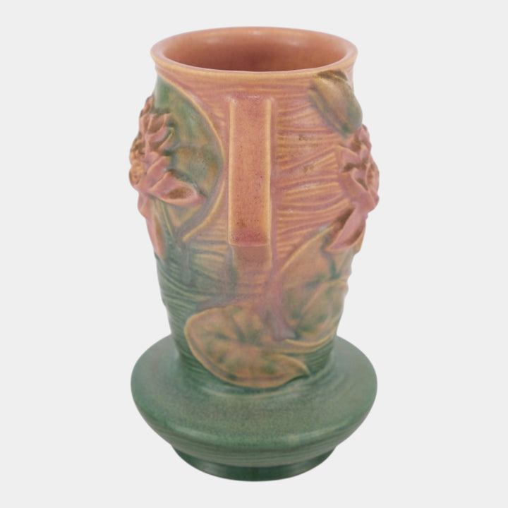 Roseville Water Lily Pink 1943 Mid Century Modern Pottery Ceramic Vase 75-7