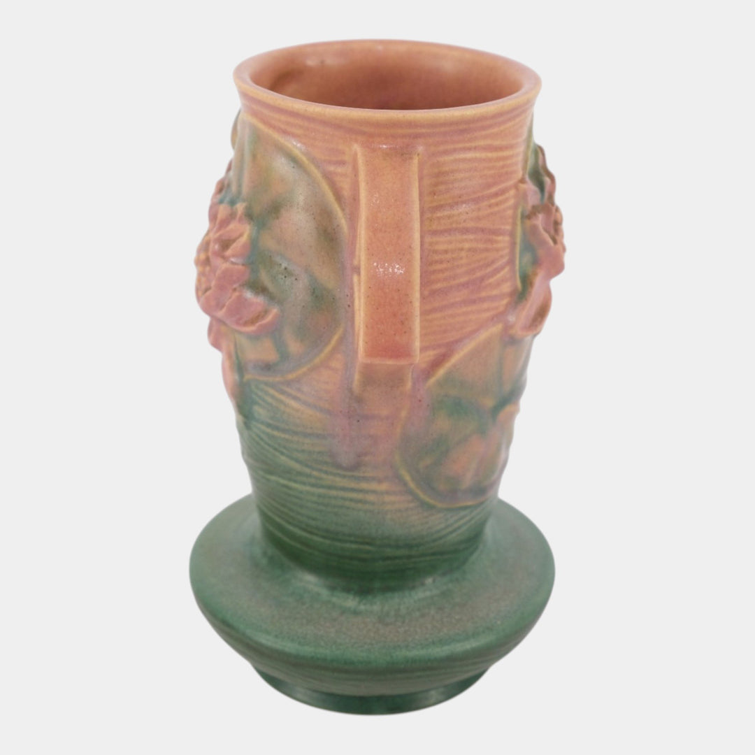 Roseville Water Lily Pink 1943 Mid Century Modern Pottery Ceramic Vase 75-7