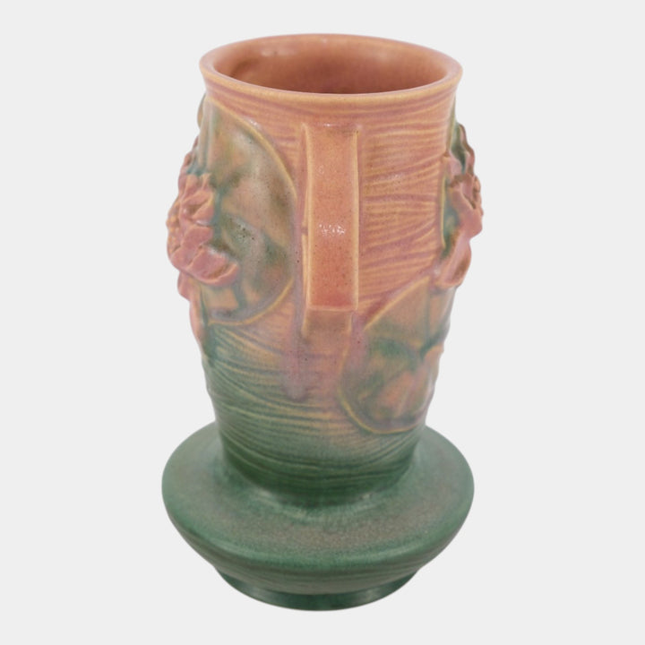 Roseville Water Lily Pink 1943 Mid Century Modern Pottery Ceramic Vase 75-7
