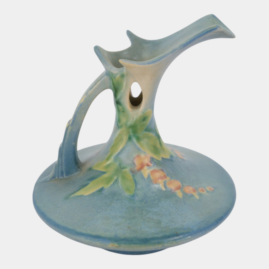 Roseville Bleeding Heart Blue 1940 Vintage Art Pottery Ceramic Ewer 963-6