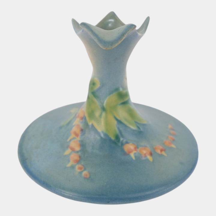 Roseville Bleeding Heart Blue 1940 Vintage Art Pottery Ceramic Ewer 963-6
