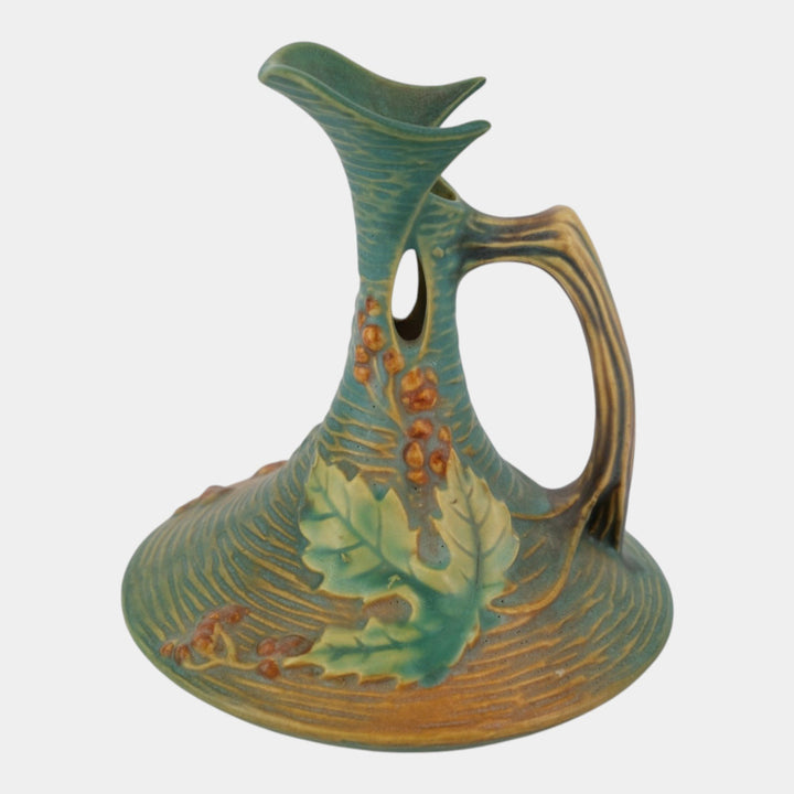 Roseville Bushberry Green 1941 Mid Century Modern Pottery Ceramic Ewer 1-6