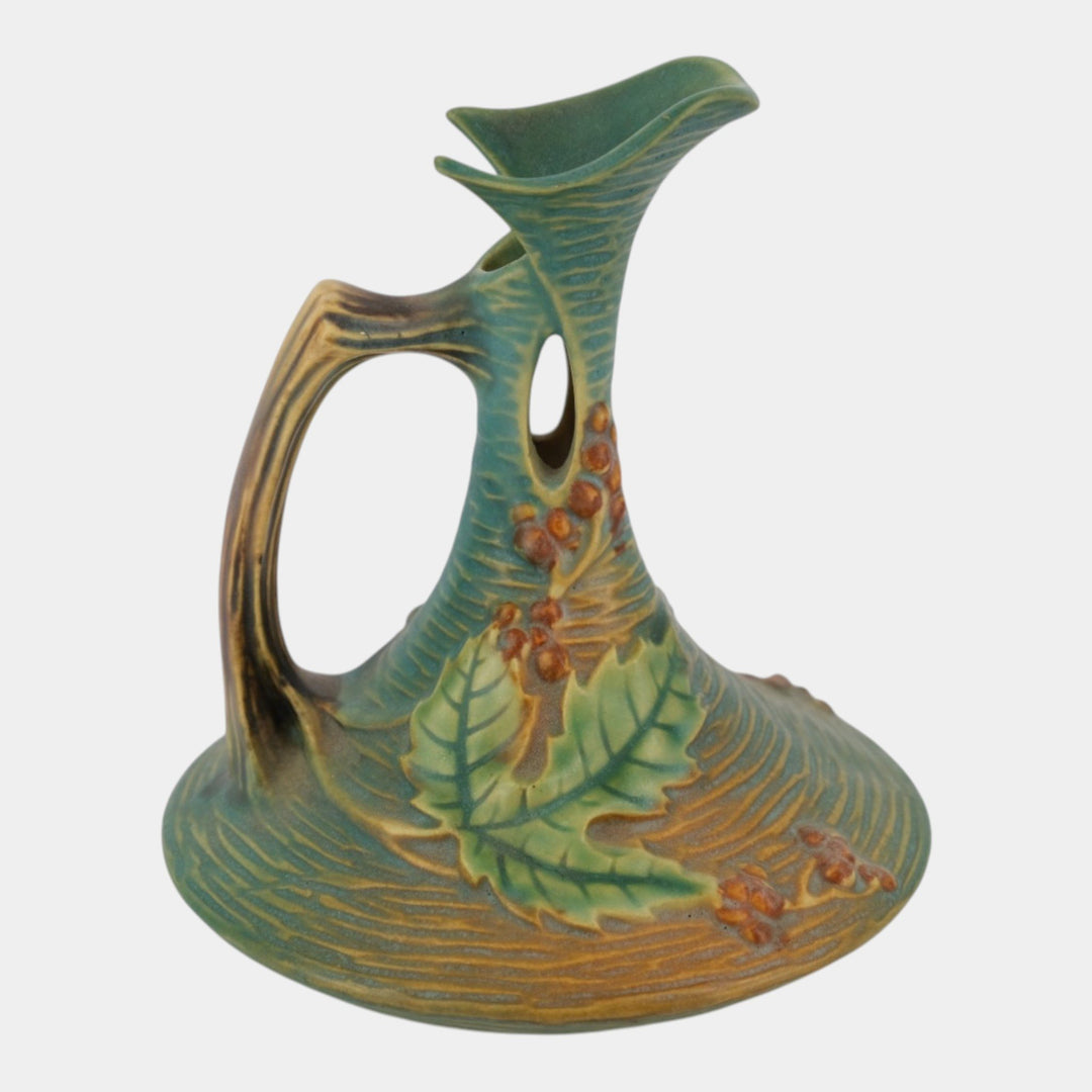Roseville Bushberry Green 1941 Mid Century Modern Pottery Ceramic Ewer 1-6