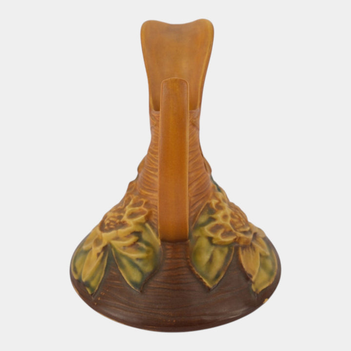 Roseville Water Lily Brown 1943 Vintage Art Deco Pottery Ceramic Ewer 10-6