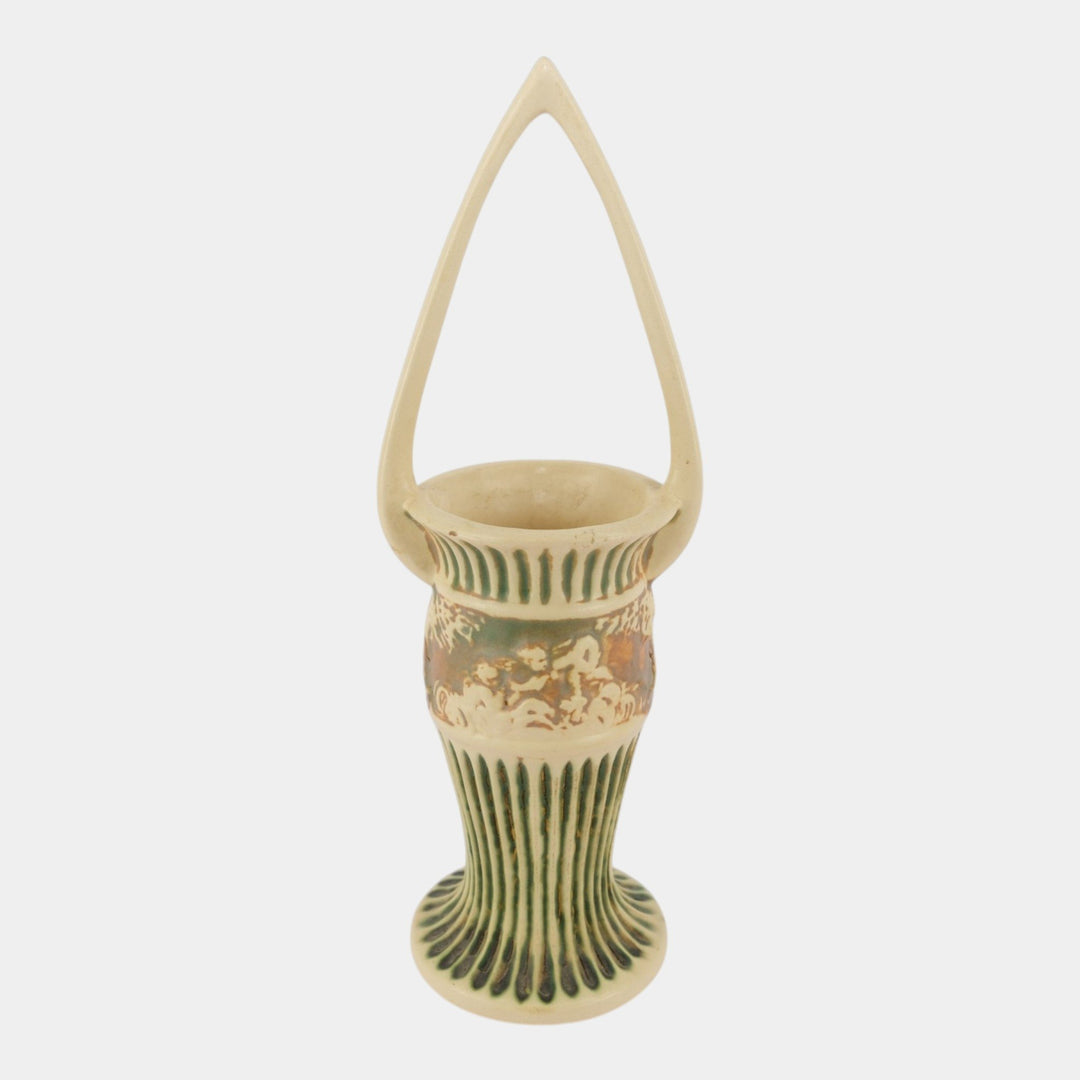 Roseville Donatello 1916 Vintage Art Pottery Ceramic Basket 306-14