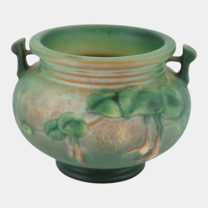 Roseville Fuchsia Green 1938 Vintage Art Pottery Jardiniere Planter 645-3