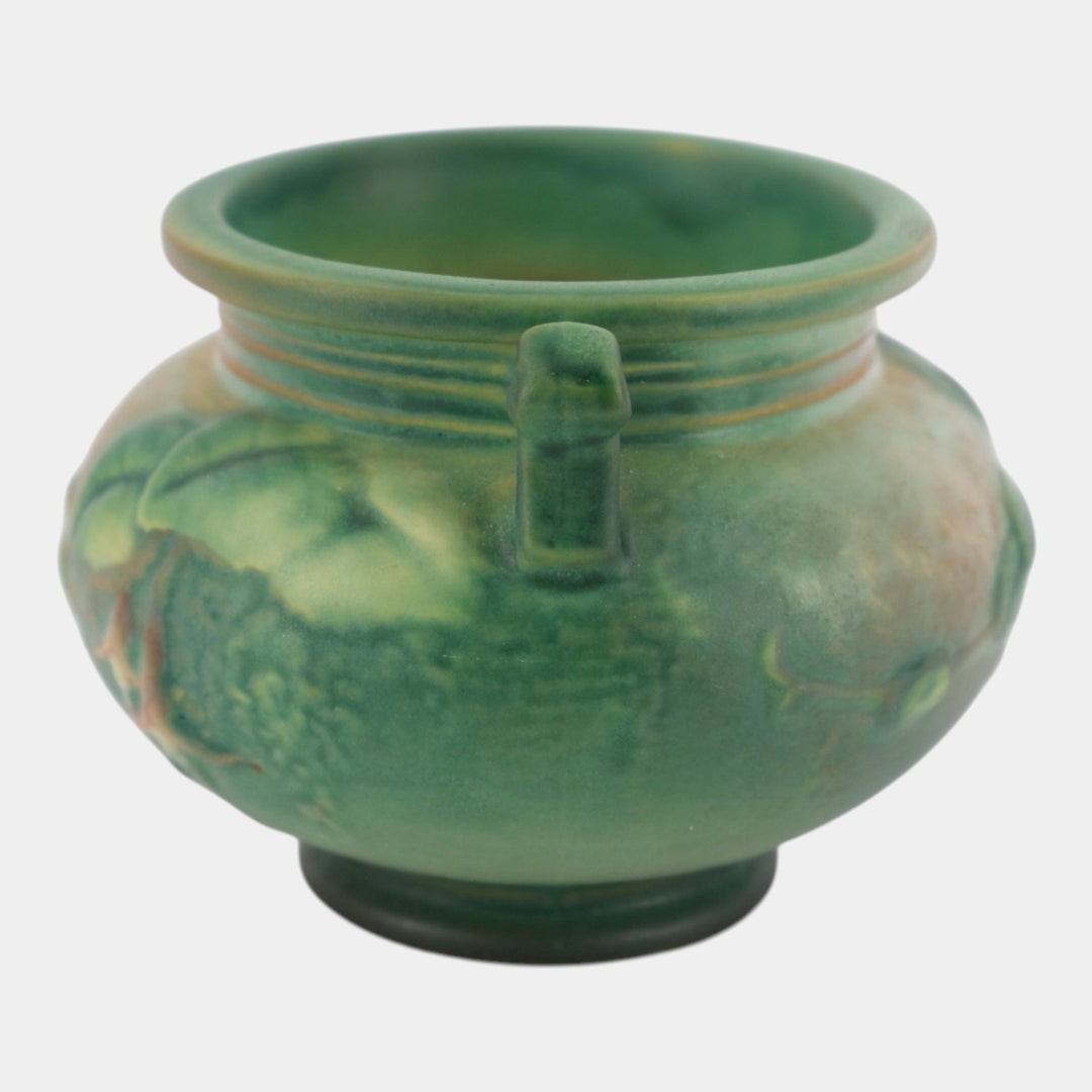 Roseville Fuchsia Green 1938 Vintage Art Pottery Jardiniere Planter 645-3