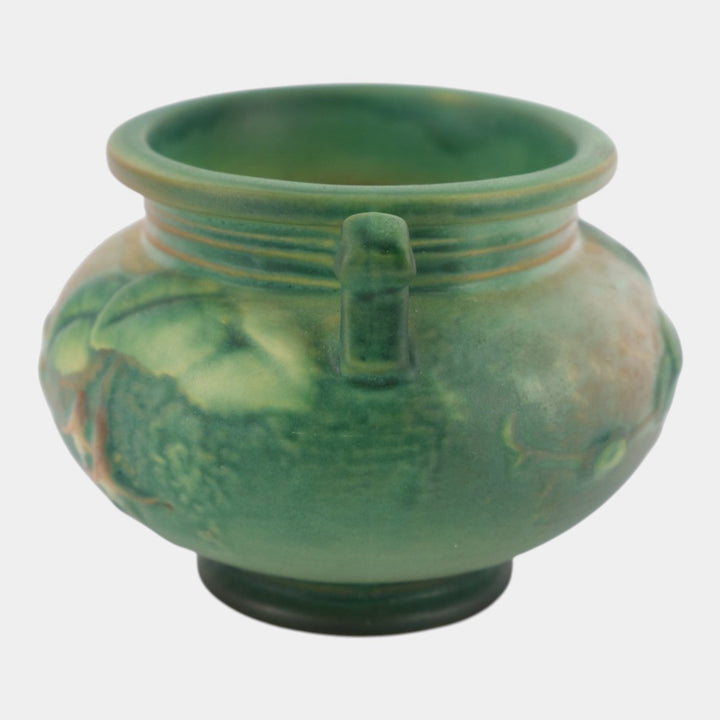 Roseville Fuchsia Green 1938 Vintage Art Pottery Jardiniere Planter 645-3