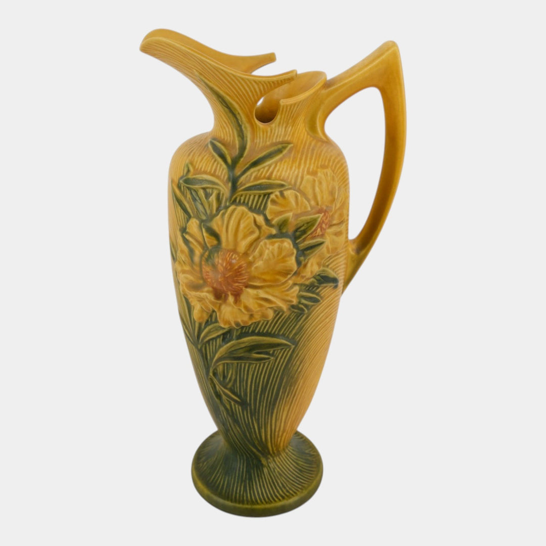 Roseville Peony Yellow 1942 Vintage Art Pottery Ceramic Ewer 9-15