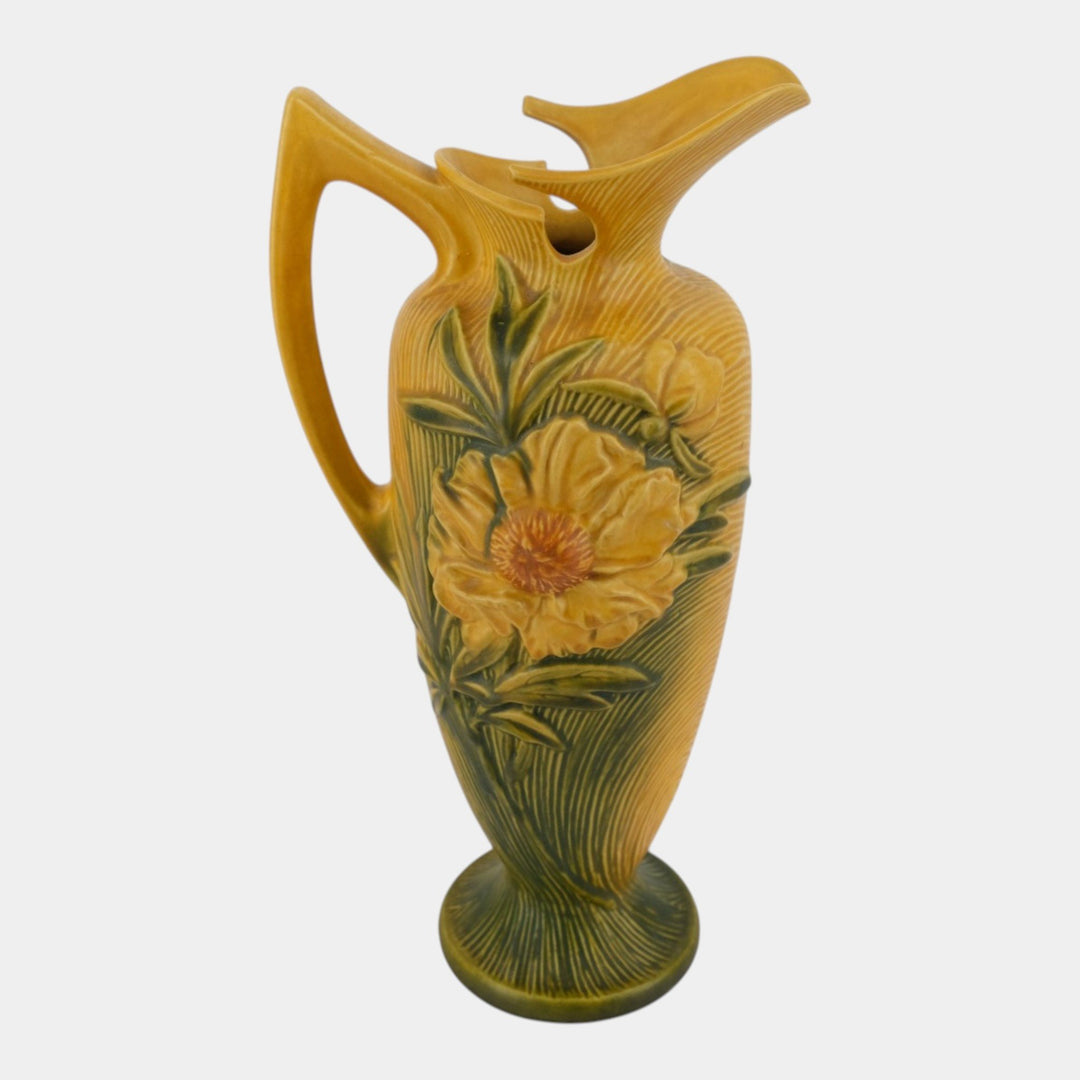 Roseville Peony Yellow 1942 Vintage Art Pottery Ceramic Ewer 9-15