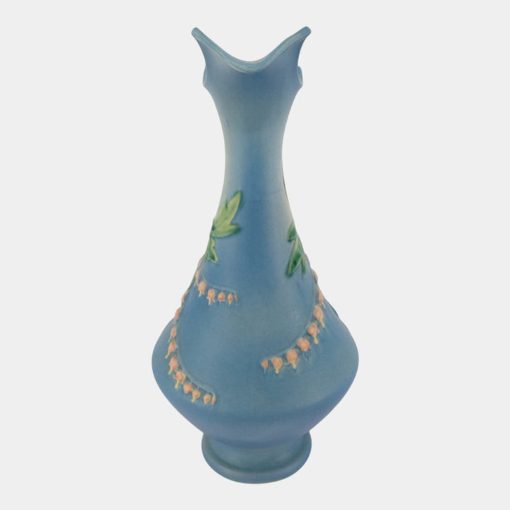 Roseville Bleeding Heart Blue 1940 Vintage Art Pottery Ceramic Ewer 975-15
