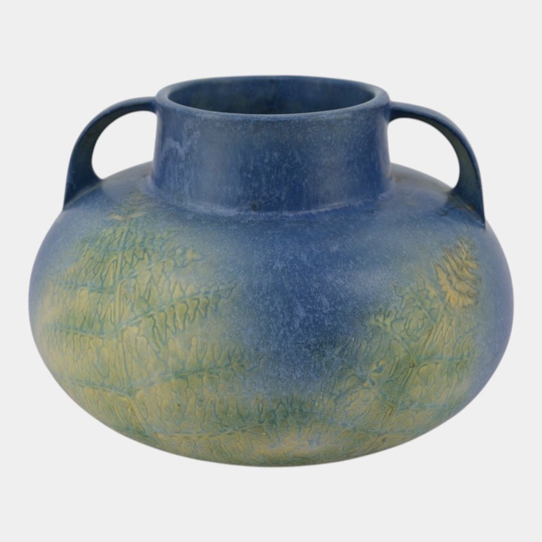 Roseville Windsor Blue 1931 Vintage Arts & Crafts Pottery Ceramic Bulbous Vase