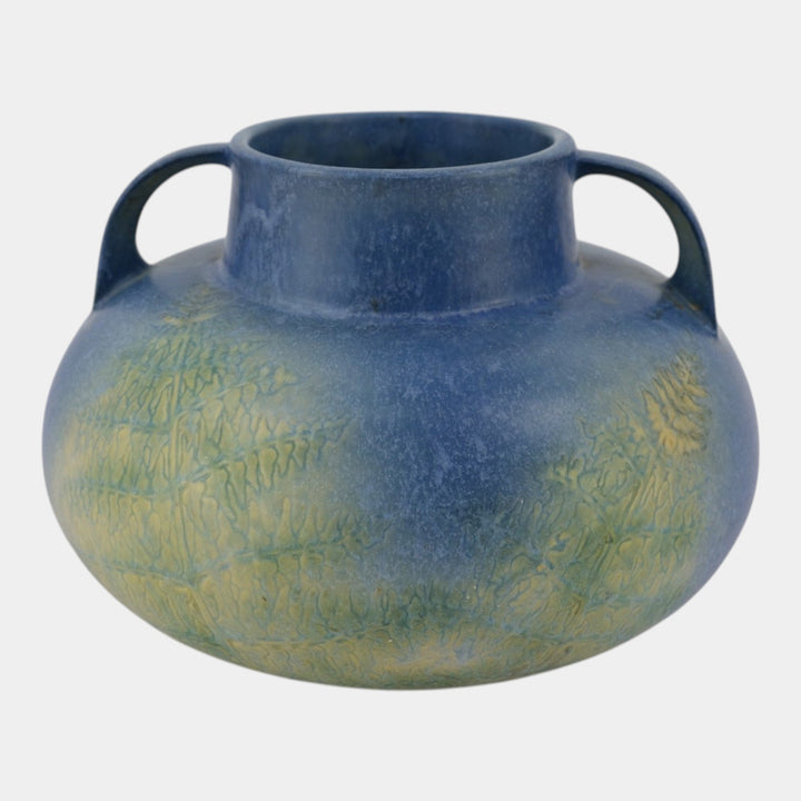 Roseville Windsor Blue 1931 Vintage Arts & Crafts Pottery Ceramic Bulbous Vase