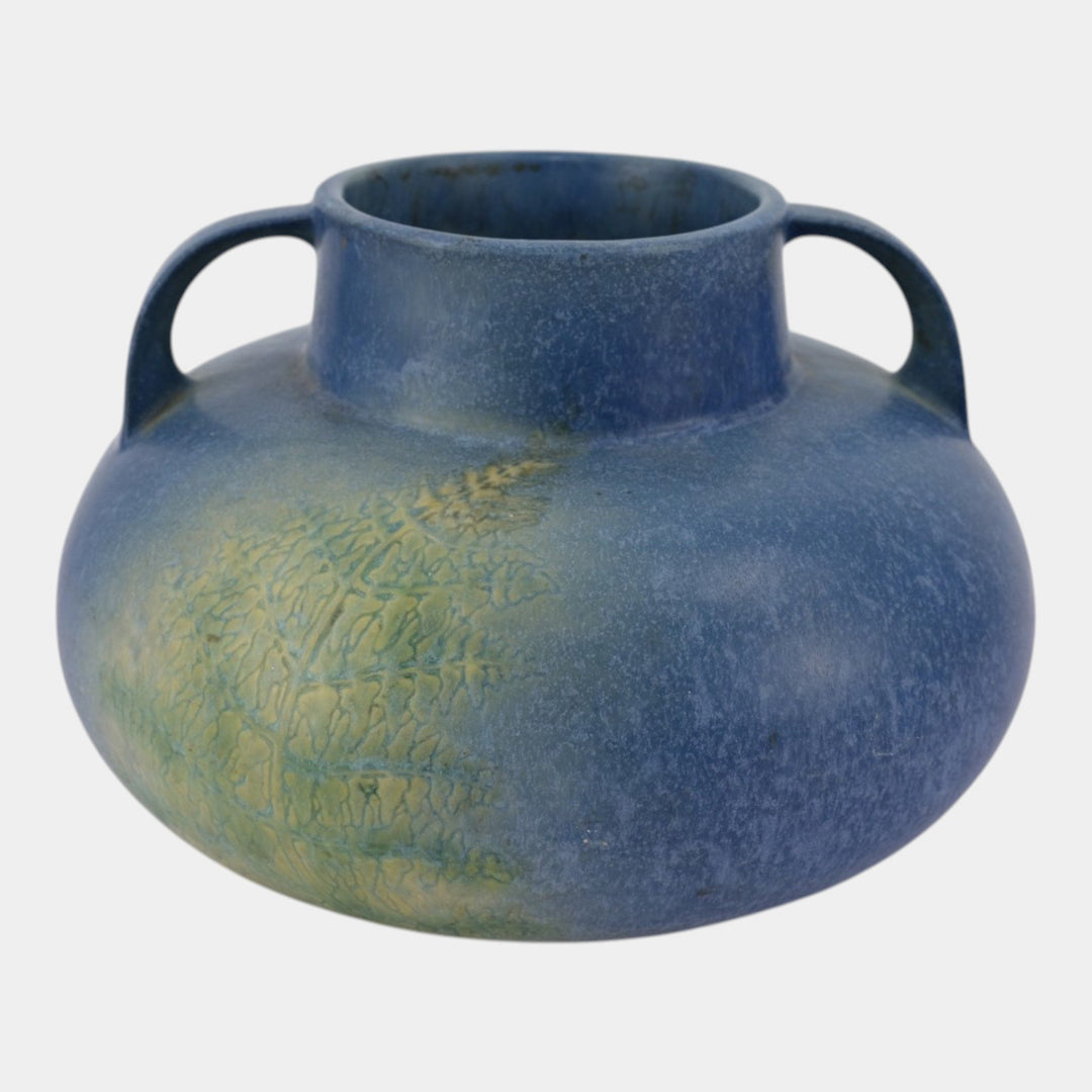Roseville Windsor Blue 1931 Vintage Arts & Crafts Pottery Ceramic Bulbous Vase