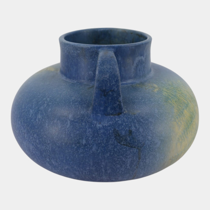 Roseville Windsor Blue 1931 Vintage Arts & Crafts Pottery Ceramic Bulbous Vase