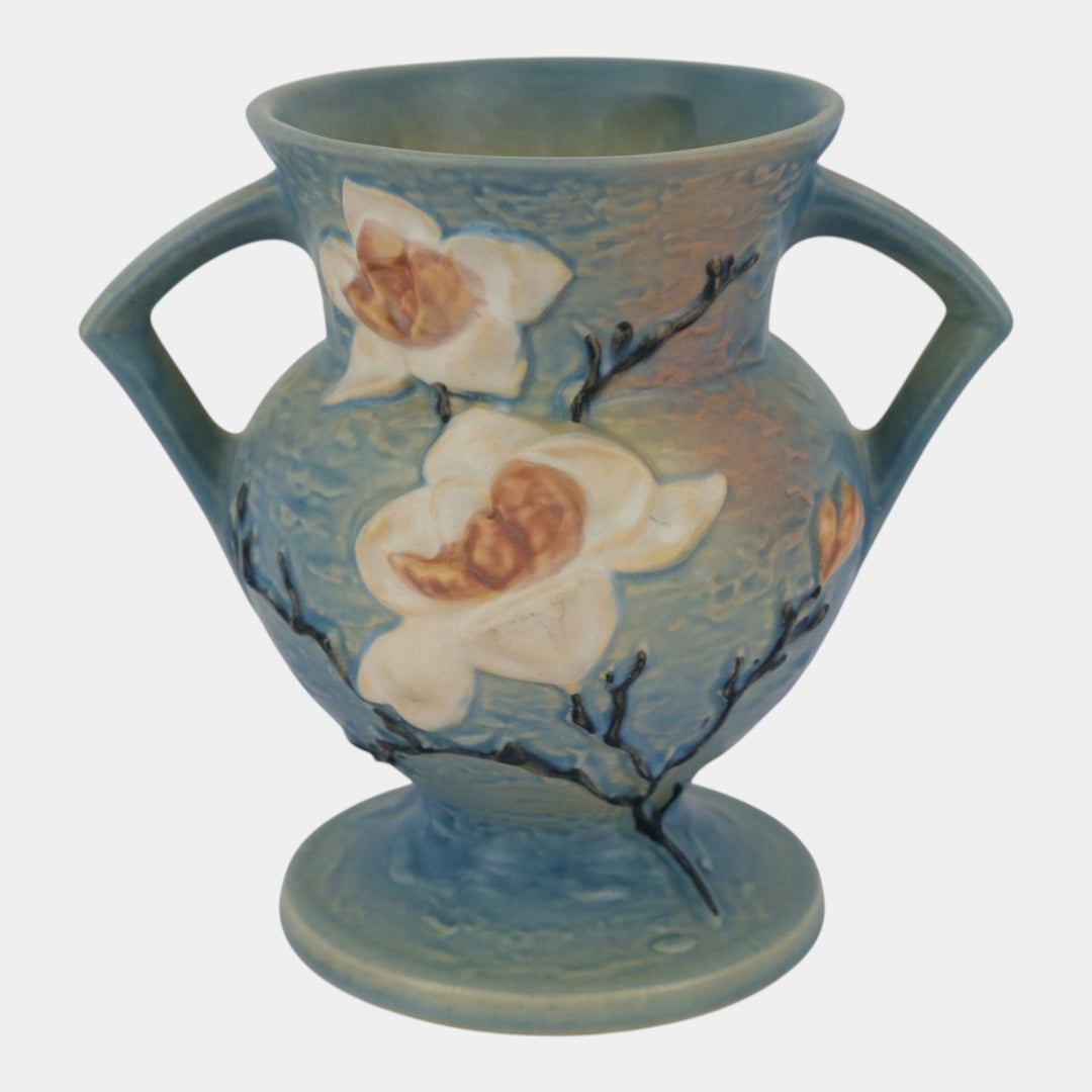 Roseville Magnolia Blue 1943 Mid Century Modern Pottery Ceramic Vase 181-8