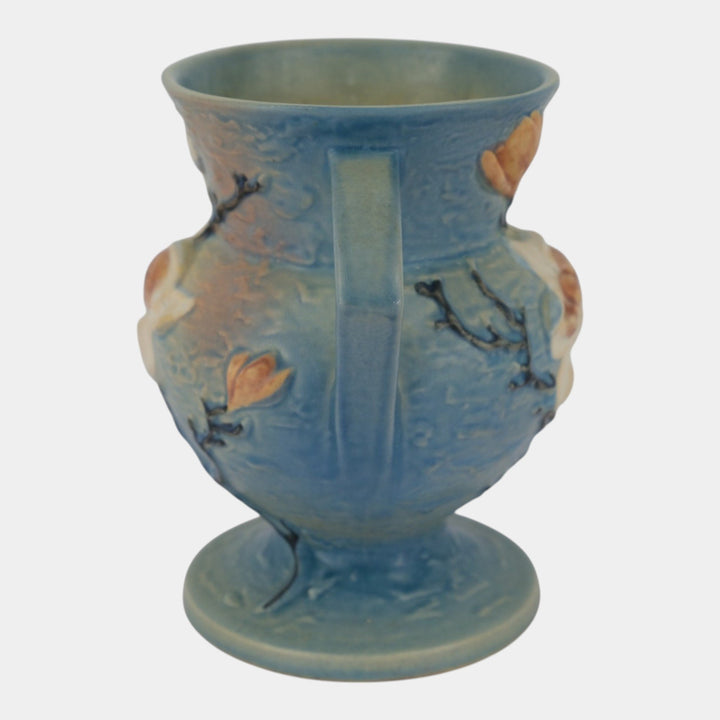 Roseville Magnolia Blue 1943 Mid Century Modern Pottery Ceramic Vase 181-8