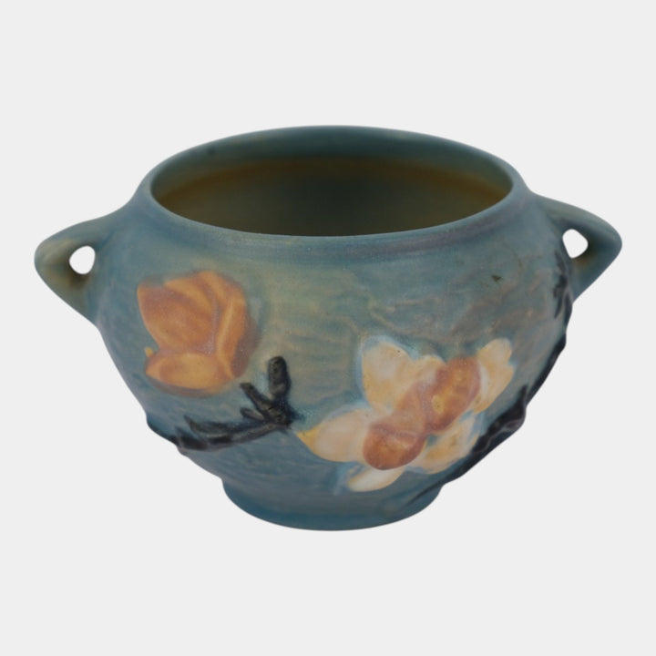 Roseville Magnolia Blue 1943 Mid Century Modern Pottery Jardiniere Planter 665-3