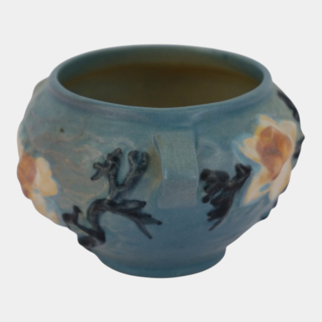 Roseville Magnolia Blue 1943 Mid Century Modern Pottery Jardiniere Planter 665-3