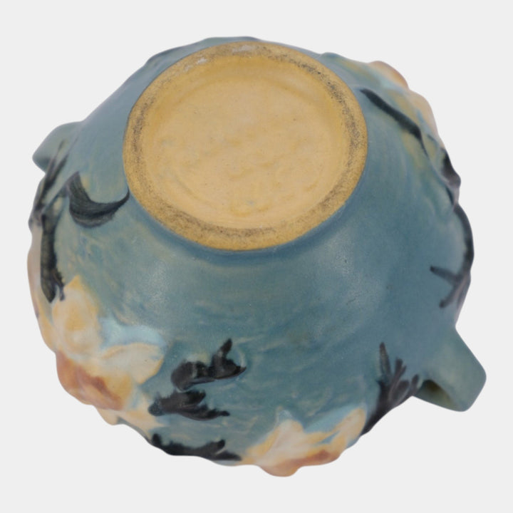 Roseville Magnolia Blue 1943 Mid Century Modern Pottery Jardiniere Planter 665-3
