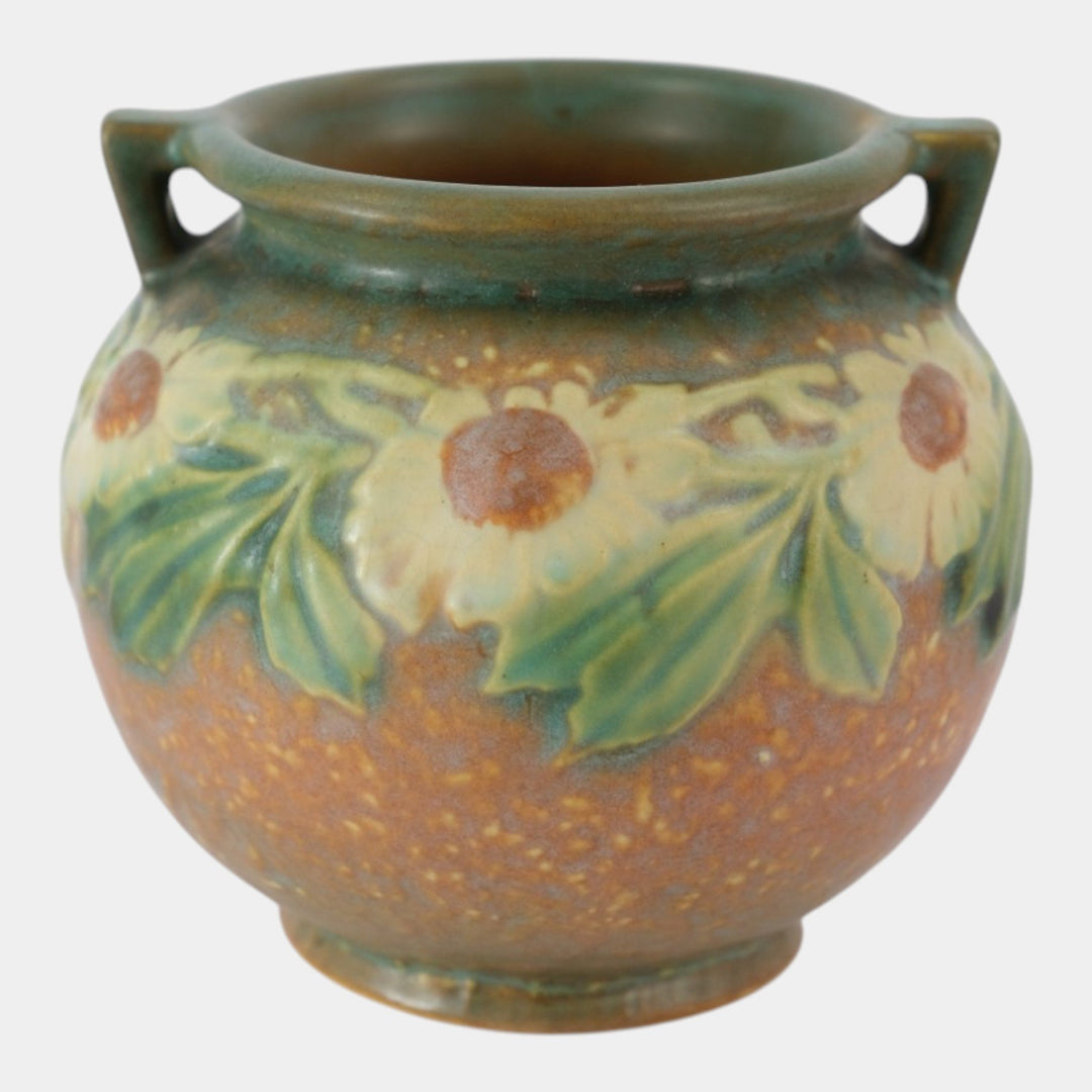 Roseville Dahlrose 1928 Vintage Arts And Crafts Pottery Jardiniere Planter 614-4