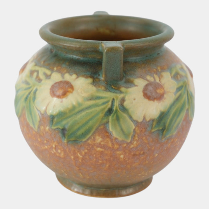 Roseville Dahlrose 1928 Vintage Arts And Crafts Pottery Jardiniere Planter 614-4