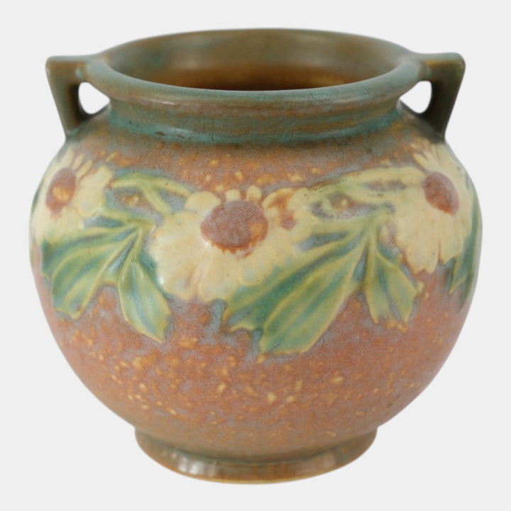 Roseville Dahlrose 1928 Vintage Arts And Crafts Pottery Jardiniere Planter 614-4
