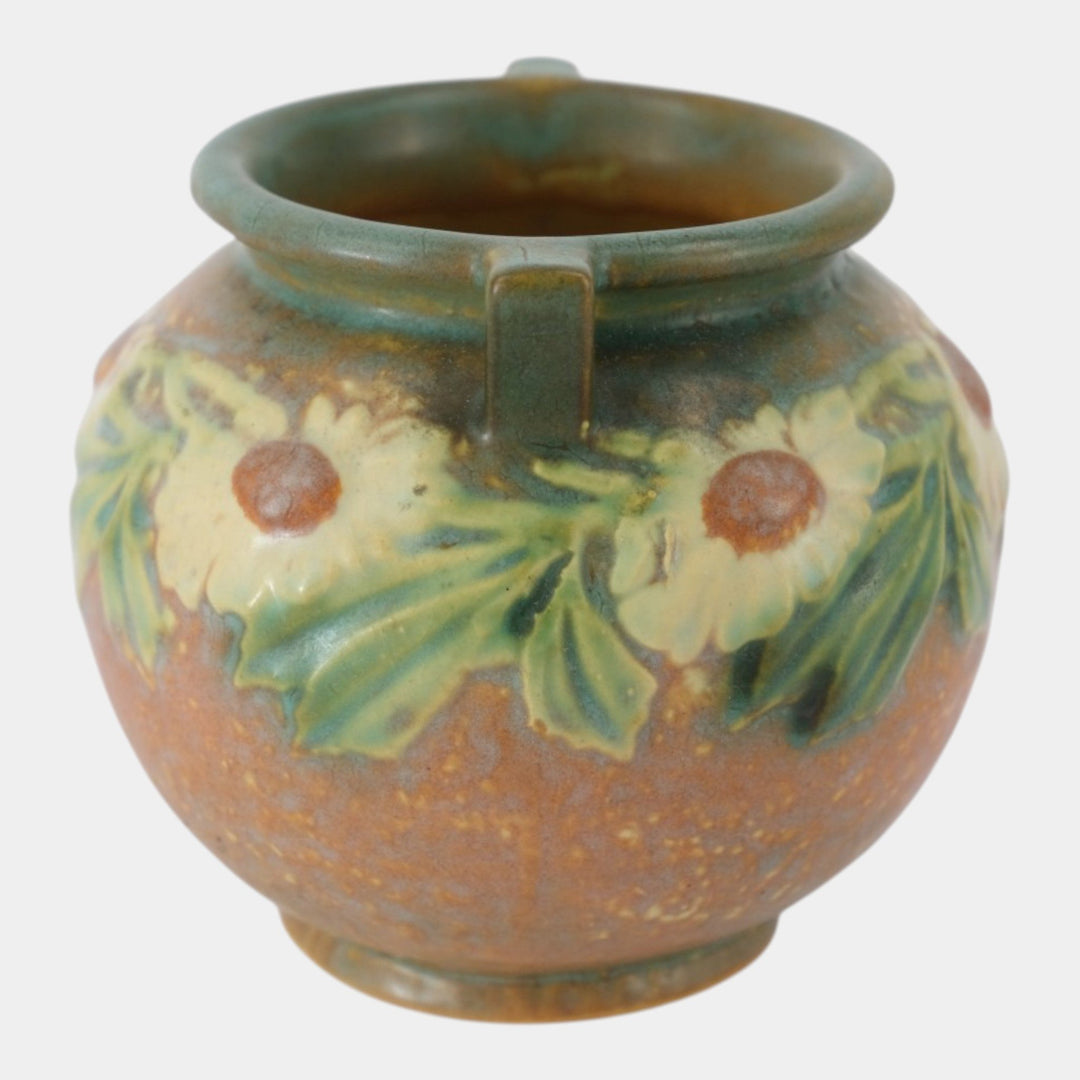 Roseville Dahlrose 1928 Vintage Arts And Crafts Pottery Jardiniere Planter 614-4