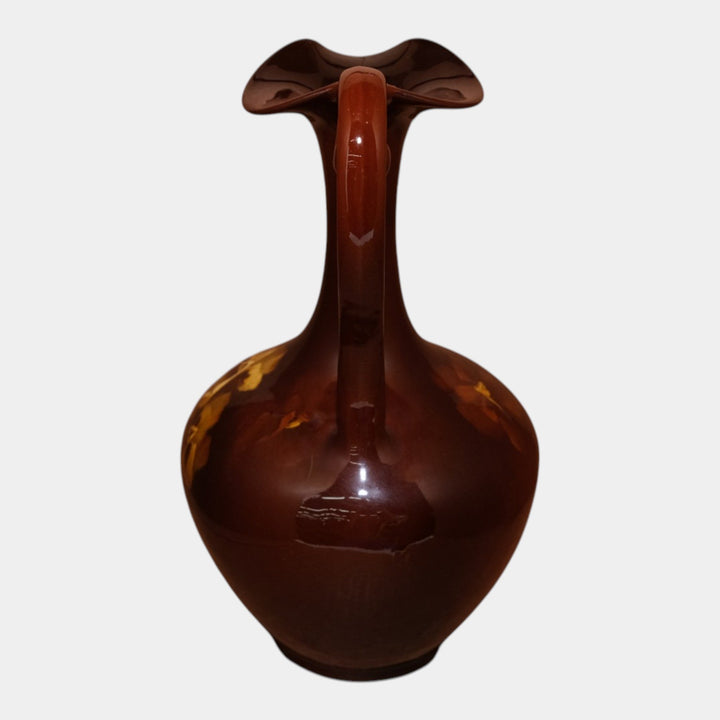 Roseville Rozane Ware Royal 1901 Vintage Art Pottery Brown Floral Ewer 905-10